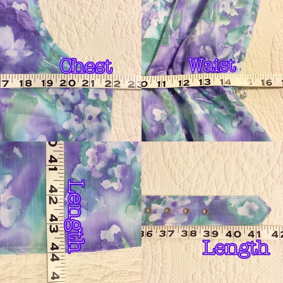 70’s Vintage Watercolor Floral Dress By California Looks - Picture 5 of 7